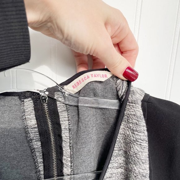 Rebecca Taylor Melange Knit Dress Grey Black Medium - Picture 5 of 9